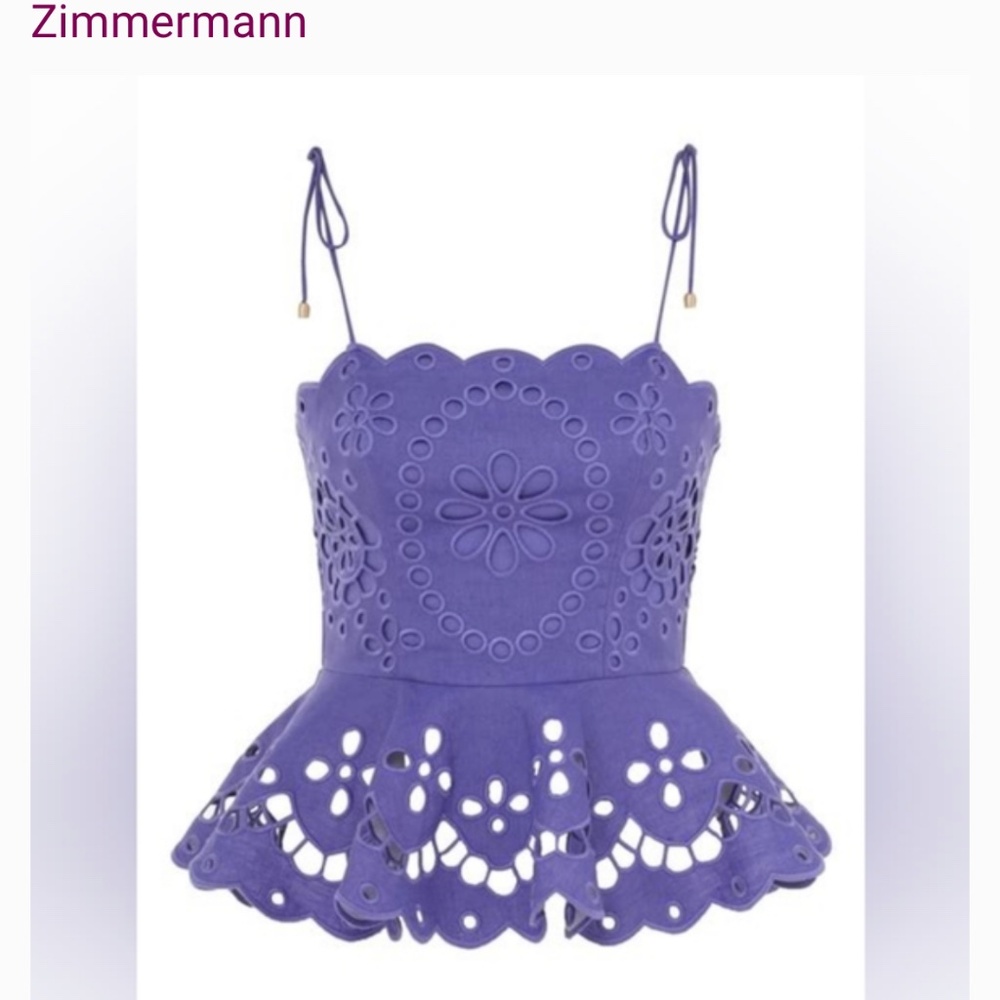 Zimmermann  pop embroidered eyelet top